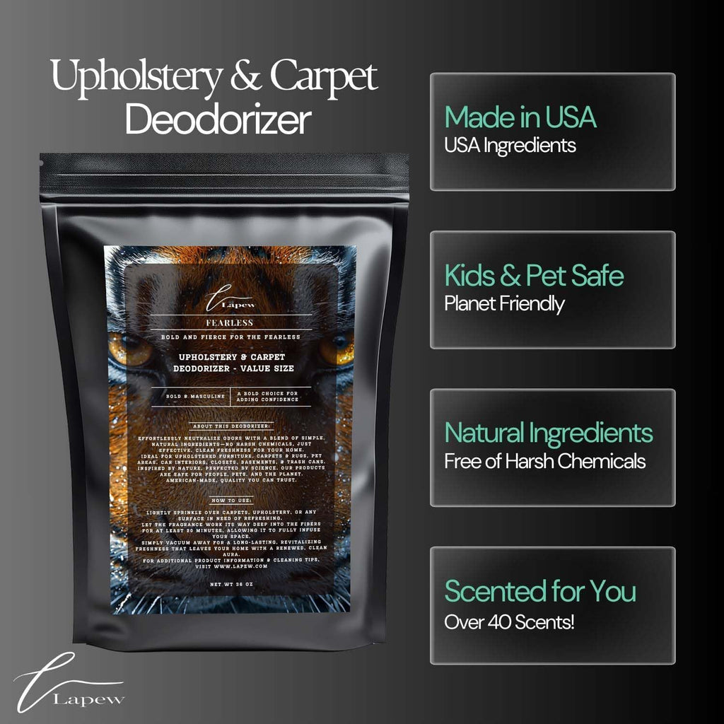 Fearless Carpet Freshener Powder Refill 36 oz | Powerful Odor Eliminator for Home | Upholstery Deodorizer | Carpet Deodorizer | Pet Urine | Cat Litter Box | Fierce Fragrance