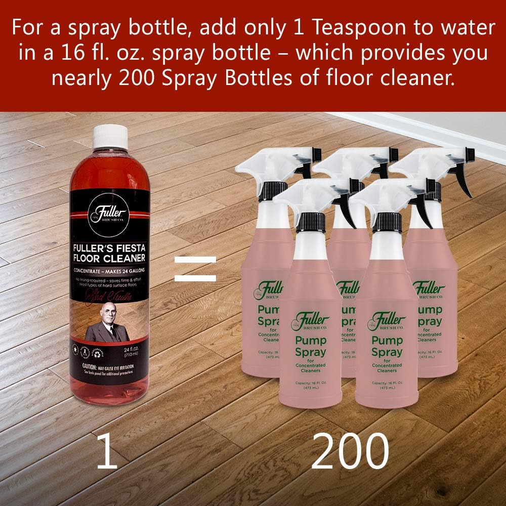 Fuller Brush Fiesta Floor Cleaner Liquid Concentrate - Multi-Surface & Industrial Cleaning For Hardwood, Laminate, Linoleum, Tile & Ceramic Floors, 24 Fl. Oz. Bottle
