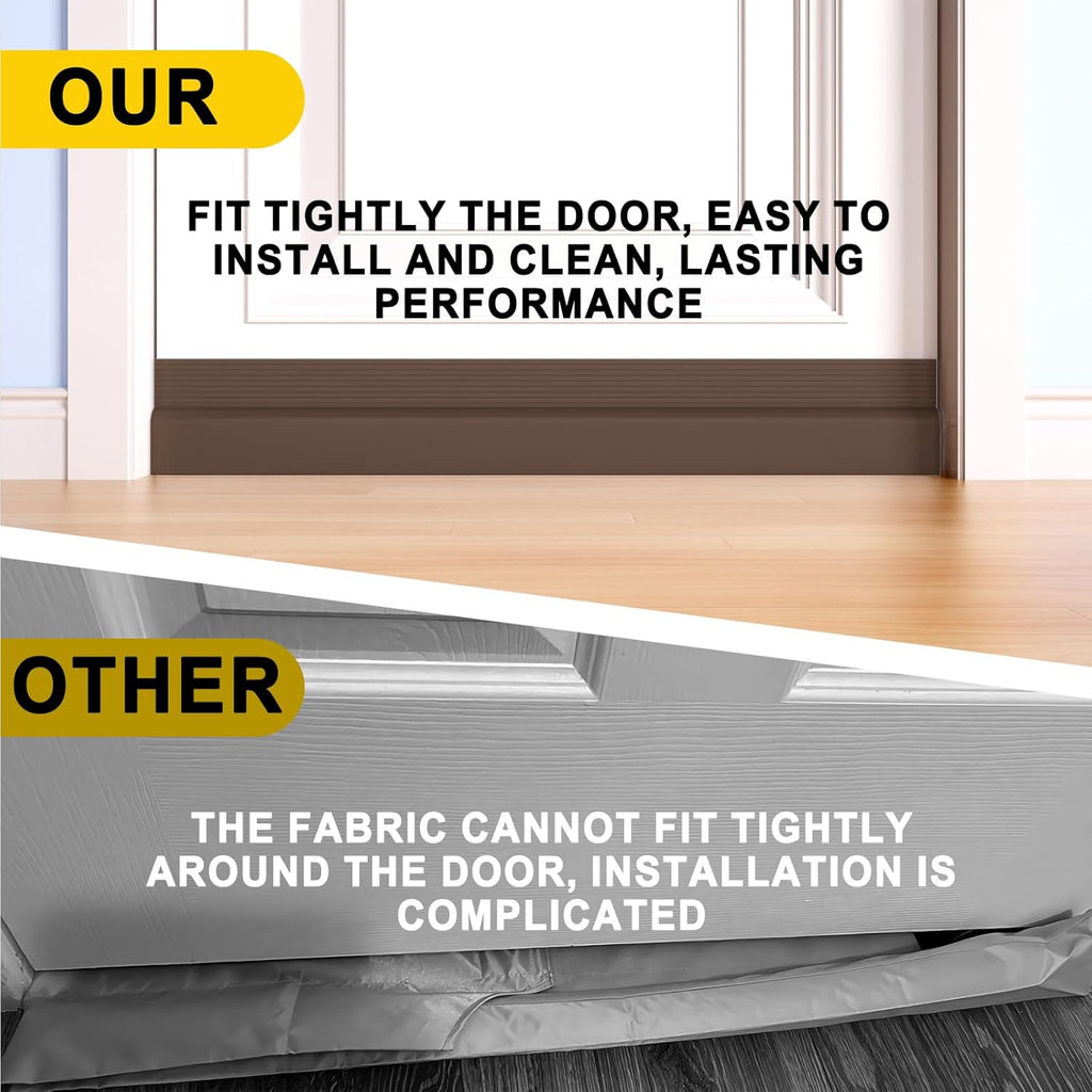 Door Draft Stopper,Door Sweep for Bottom of Doors,Weather Stripping Seal Draft Guard Blocker Noise Cold Air Insulation Soundproofing for Exterior Interior Home Improvement(Brown, 39")
