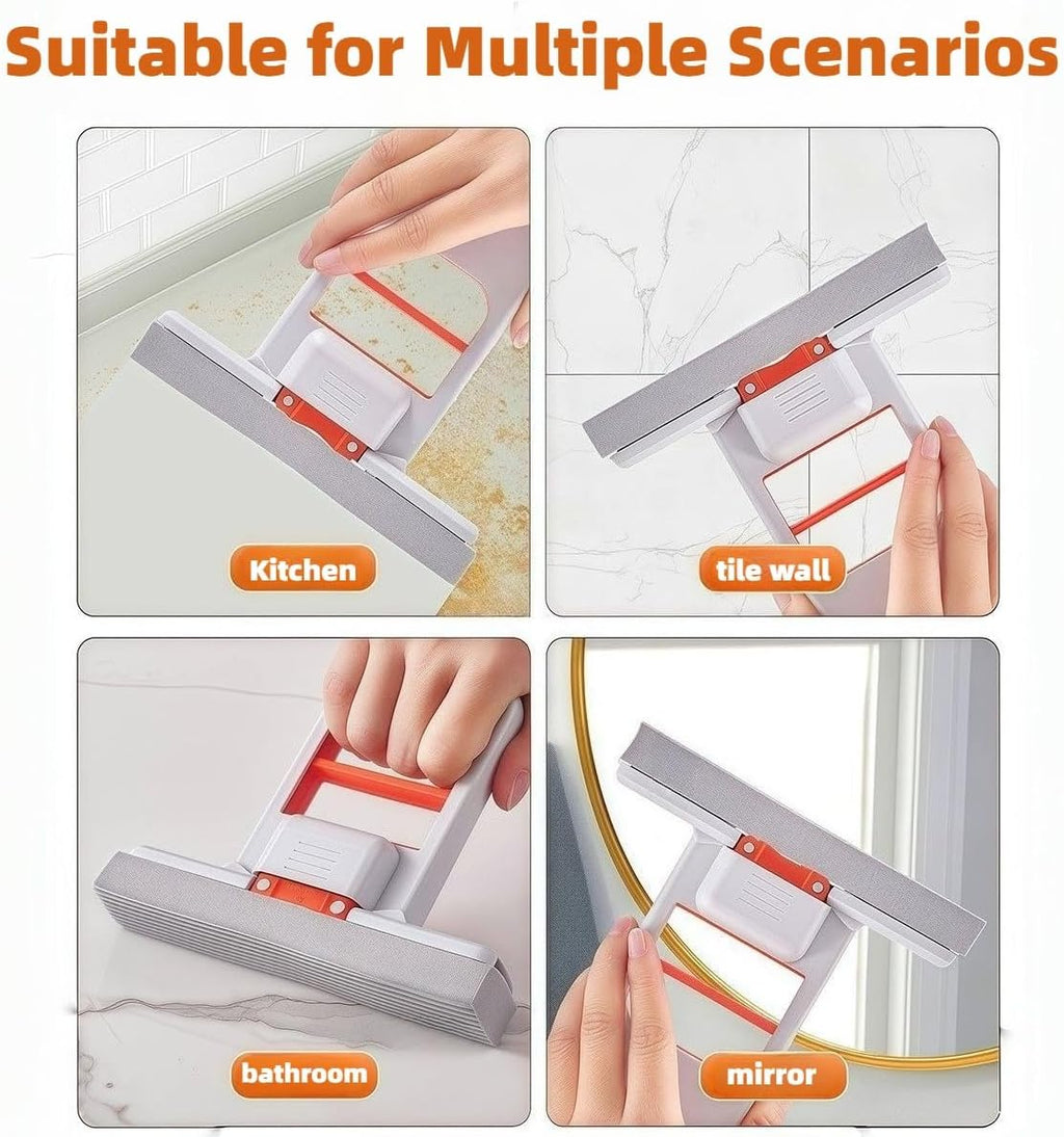 2025 New Disposable Dust Mop with a Mini Foldable Desktop Mop, Multi Surface Cleaning Flat Dust Mop for Dry Wet Disposable Pads for Kitchen Wall Bathroom Toilet Corners (Mini Mop Set)