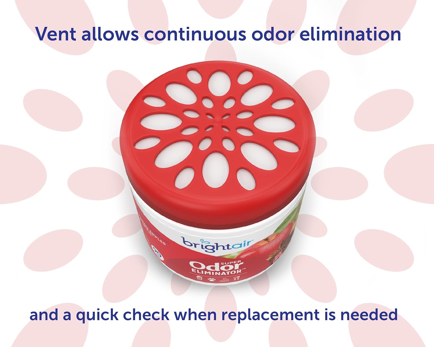 Bright Air 14 oz. Super Odor Eliminator, for Medium-Size Spaces, Fresh Apples & Spice Scent, Case of 6, Lasts Up to 90 Days Each