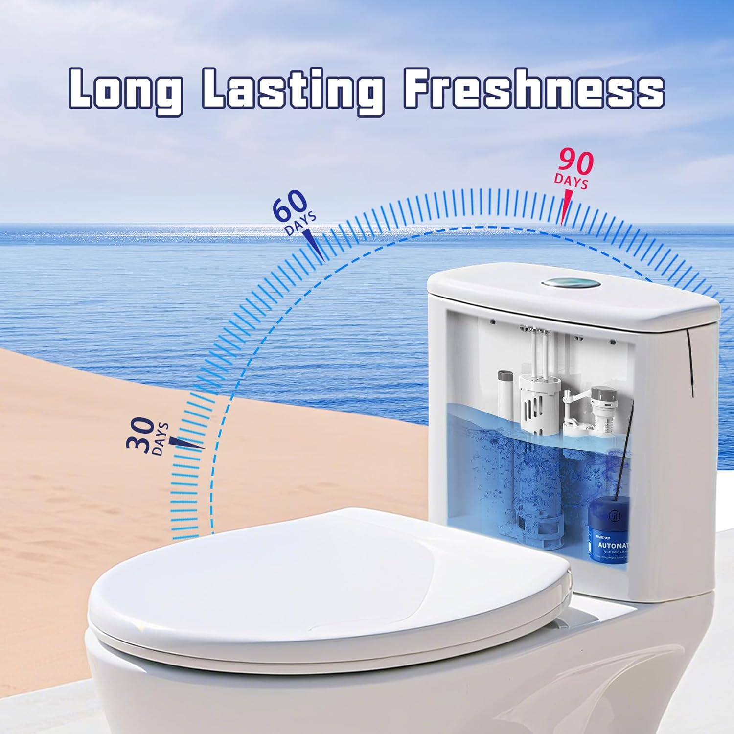 Toilet Bowl Cleaner, Automatic Long Lasting Continuous Toilet Bowl Cleaners Unscented,Bathroom Cleaner Prevent Stain Build Up Powerful Clean,3 Bottles Septic Safe Toilet Bowl Tablets in Bottle