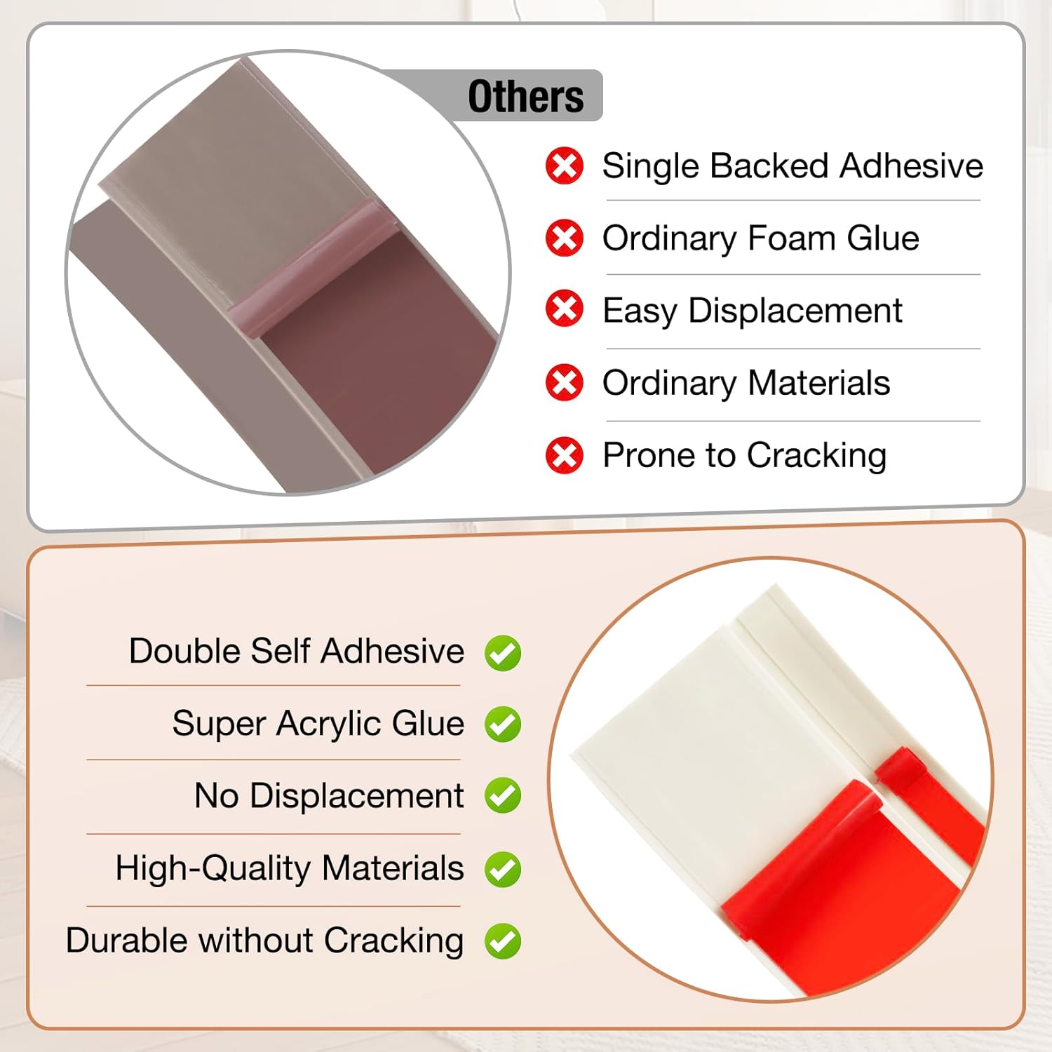 Floor Transition Strip Self Adhesive Vinyl Door Threshold for Doorways Carpet Edging Trim Overlap Edge Reducer for Laminate Floor, Carpet, Tile (Beige Wood Grain, 1/5" to 2/5", 3.3Ft)