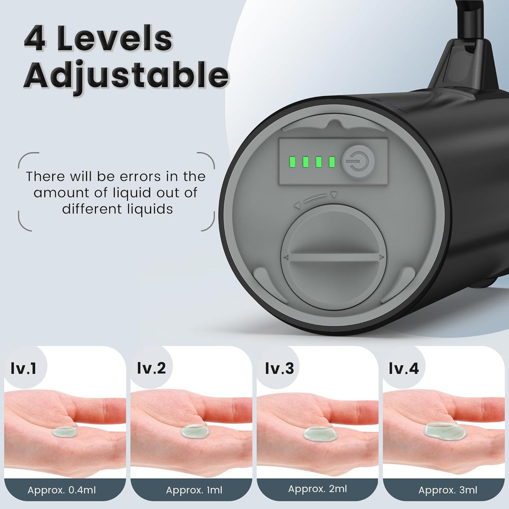Automatic Soap Dispenser Touchless 11.8oz/350ml Four-Level Adjustable Dispenser Volume，Stainless Steel Material,Battery Powered for Wide Compatibility in Kitchen, Bathroom, Hotel & Office(Black)