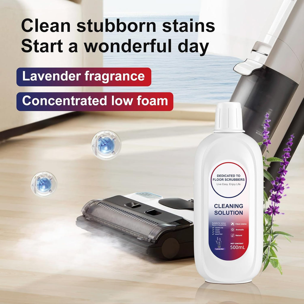 Floor Cleaning Solution 500ml Lavender Fragrance Cleaning Solution Refill Compatible With TINECO iFLOOR, iFLOOR 3, S3, S5, S5 COMBO, S5 Pro 2, One S6, S7 PRO, S7 COMBO Wet Dry Vacuum (2 bottle)