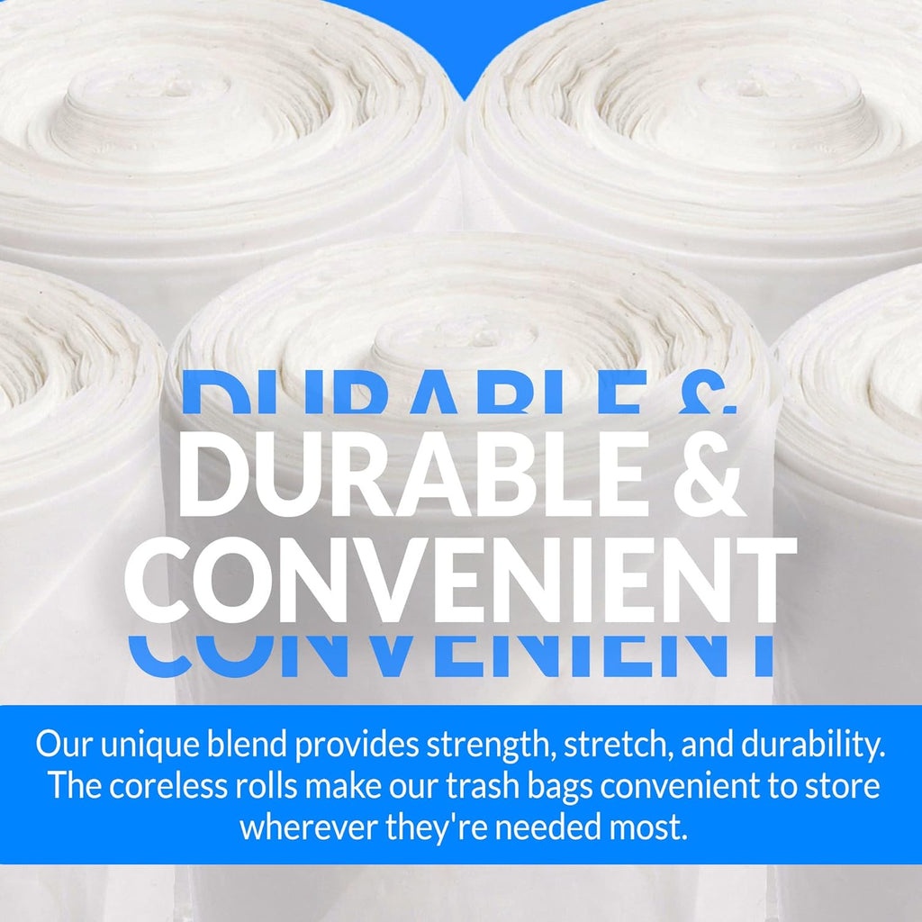 Reli. 6-10 Gallon Trash Bags | 1000 Bags | Clear | Bathroom | Strong | Garbage