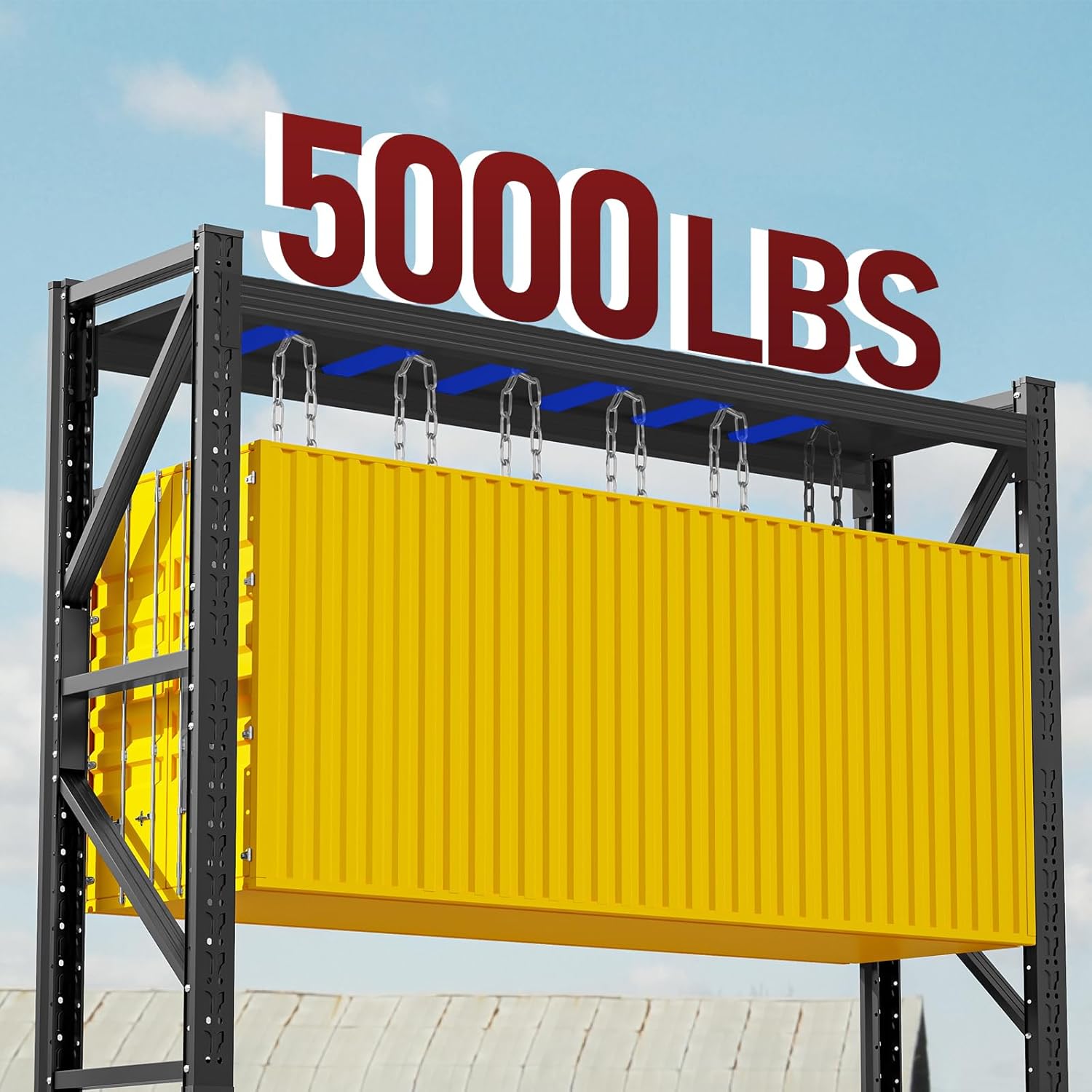 60" W Storage Shelves Heavy Duty, 4 Tier Metal Garage Shelving Units, 5000LBS Heavy Duty Adjustable Shelf, Garage Storage Rack, Industrial Shelving for Shop, Warehouse,60" W x 24" D x 79" H