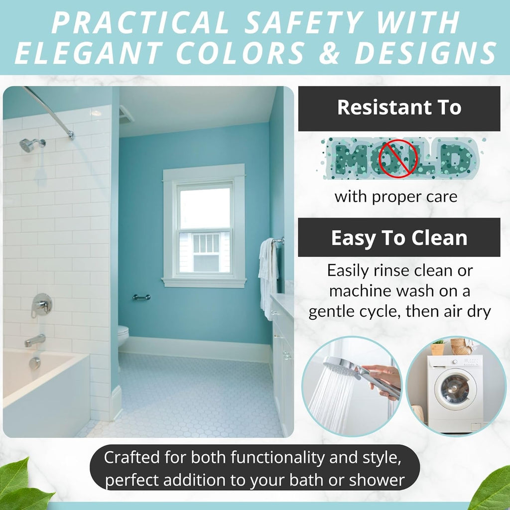 ENKOSI Bath Mat - Large Non Slip Bathtub & Shower Mat - Extra Long 40 x 16 Inch Bathroom Mats for Tub Nonslip Anti Slip Bathmats (40x16 Light Blue 1-Pack)