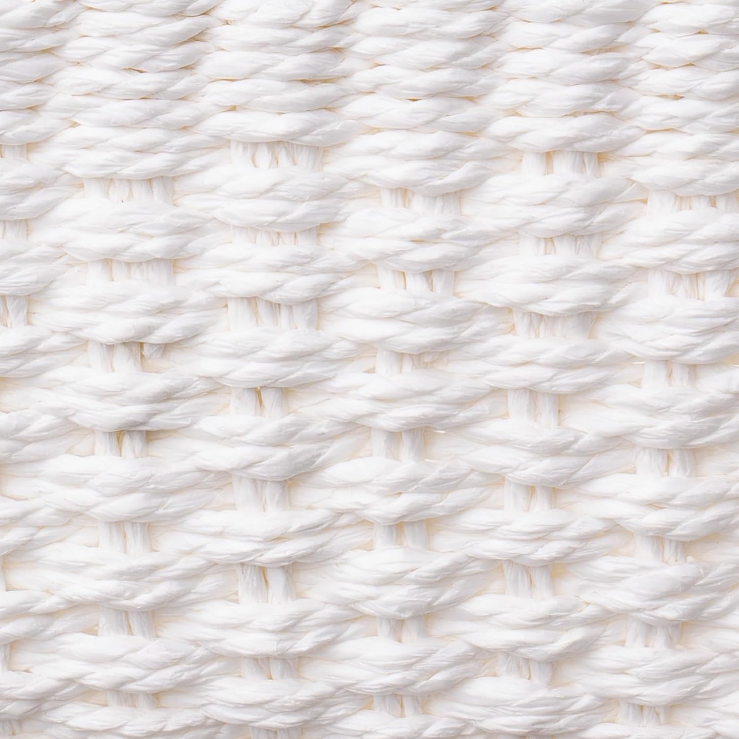 LA JOLIE MUSE Woven Storage Baskets for Organizing, Recycled Paper Rope Basket Bin Divider for Makeup Towel Shelf Cupboards Drawer Closet Dresser, Decorative White Storage Basket Set of 3