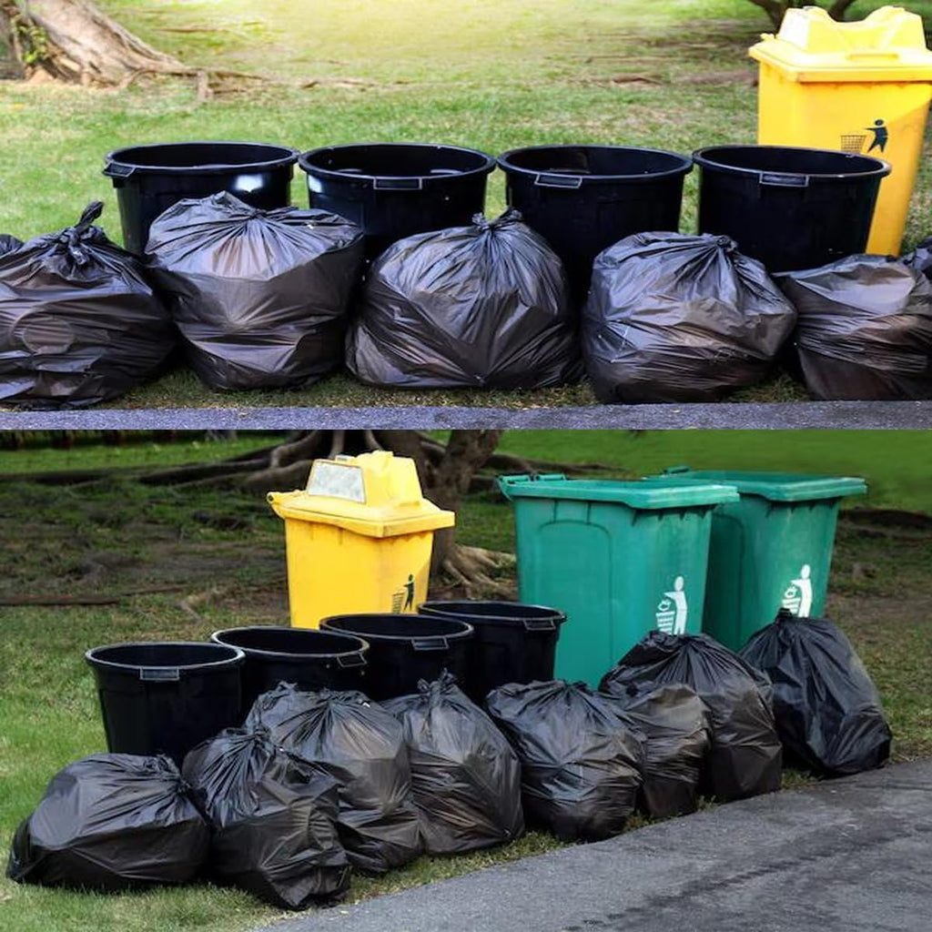 30 Gallon Trash Bags, 250 Count Black Garbage bags, Multi-purpose Trash Can Bin Liners for Bathroom, Office, Industrial, Commercial, Janitorial, Municipal, Recycling