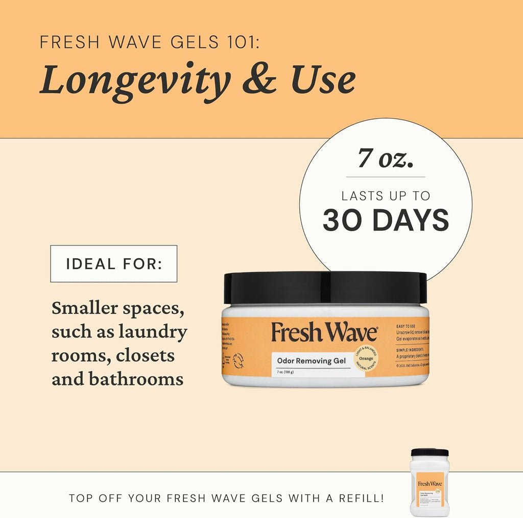 Fresh Wave Orange Odor Removing Gel, 7 oz., Pack of 3