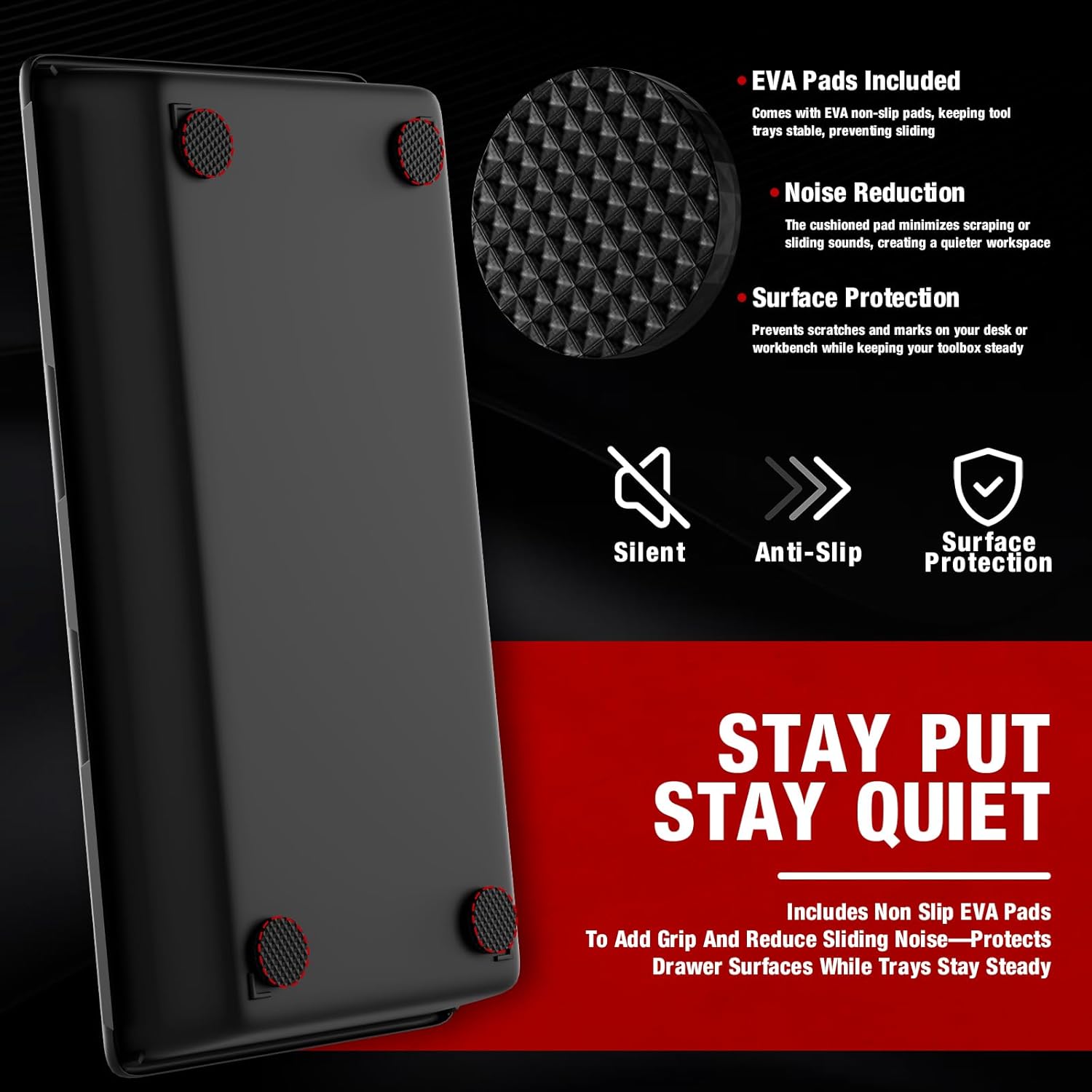 10 PCS Tool Box Drawer Organizers, Large & Medium Tool Trays for Tool Box Organization, Tool Organizers and Storage for Garage and Rolling Tool Chest