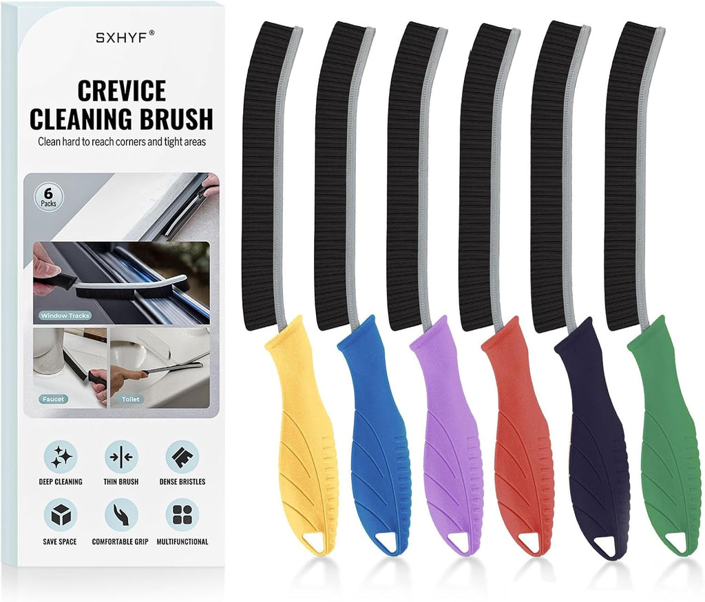 SXhyf Crevice Cleaning Brush - Grout Scrub Brush, House Cleaning Supplies, Gap Cleaning Tools, Home Essentials, Gifts for Women Men, Hard Bristle Crevice Cleaner Brush for Household Use, Bathroom