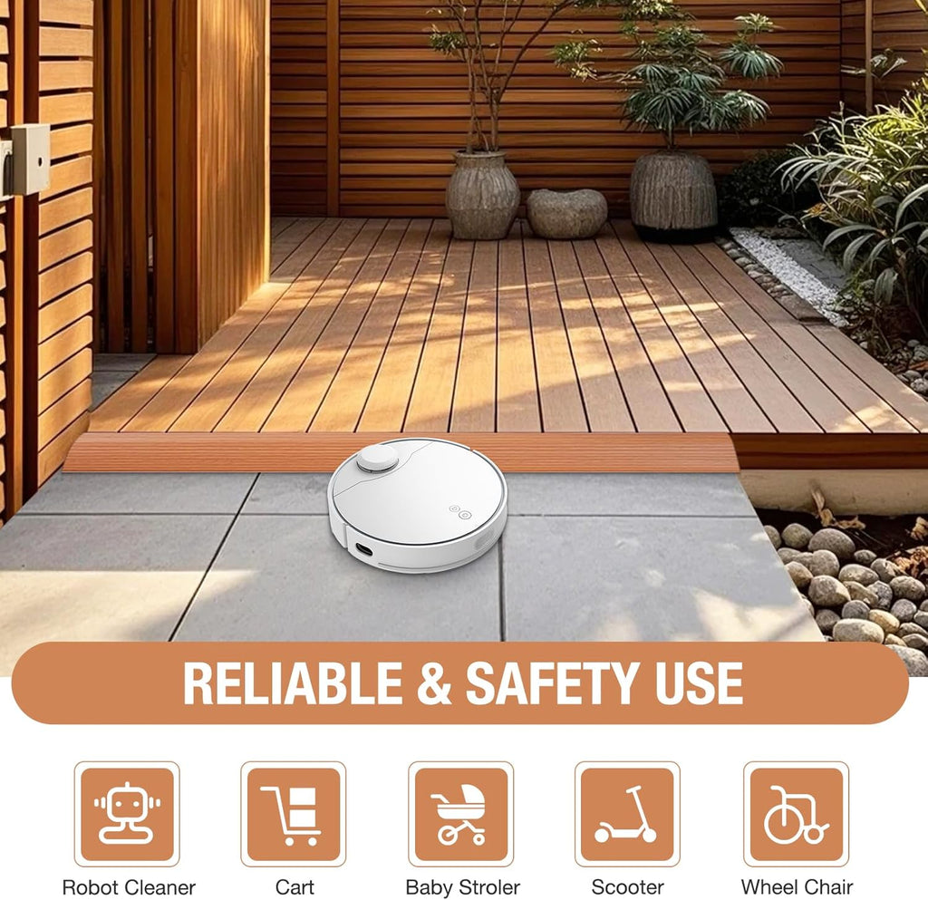 Floor Transition Strip Self Adhesive Vinyl Door Threshold for Doorways Carpet Edging Trim Overlap Edge Reducer for Laminate Floor, Carpet, Tile (Yellow Oak Grain, 2/5" to 3/5", 3.3Ft)