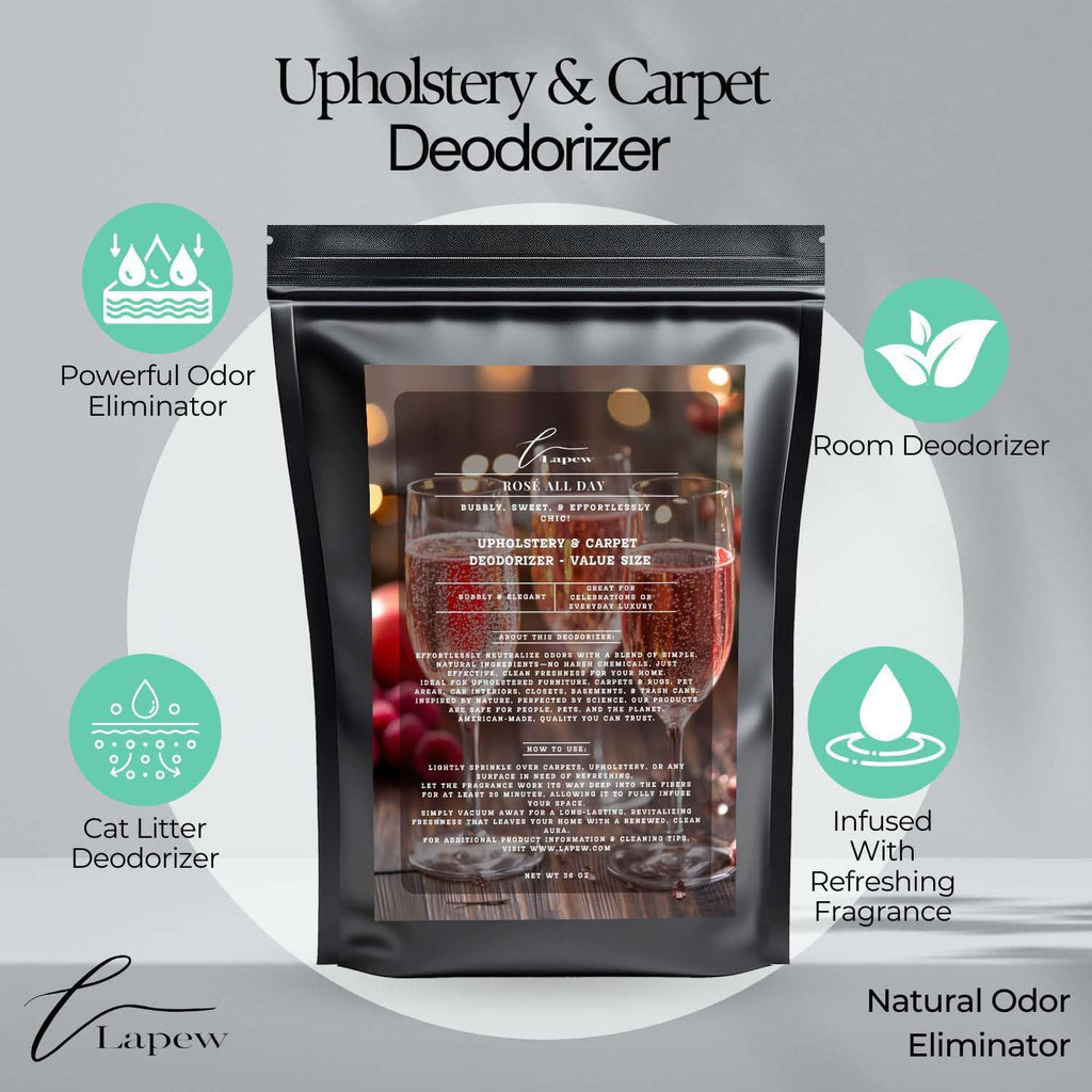 Rosé All Day Carpet Freshener Powder Refill 36 oz | Powerful Odor Eliminator for Home | Upholstery Deodorizer | Carpet Deodorizer | Pet Urine | Cat Litter Box