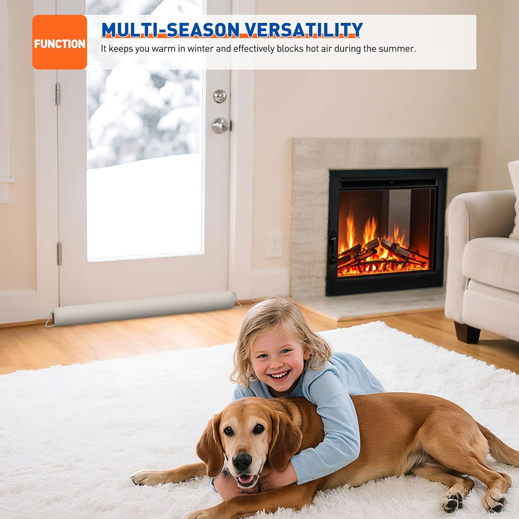 MAGZO Door Draft Stopper 36 Inch-Beige, Under Door Draft Blocker Air Stopper Door Bottom Insulation Snake Draft Stopper