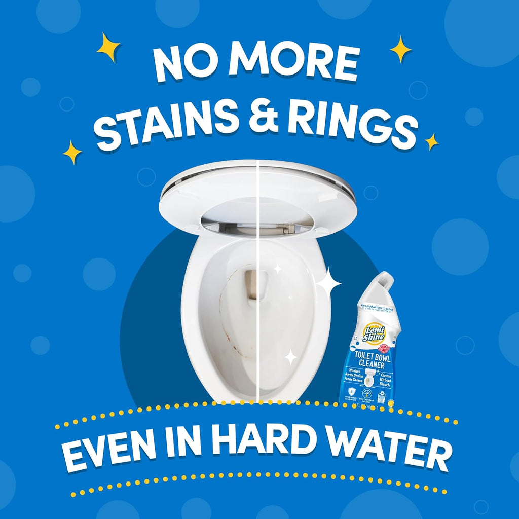 Lemi Shine Toilet Bowl Cleaner - Bleach-Free Toilet Cleaner - Removes Tough Stains and Odor - 24 fl oz (3 Pack)