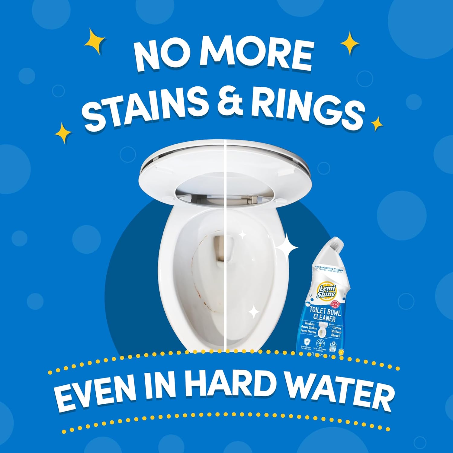 Lemi Shine Toilet Bowl Cleaner - Bleach-Free Toilet Cleaner - Removes Tough Stains and Odor - 24 fl oz (3 Pack)