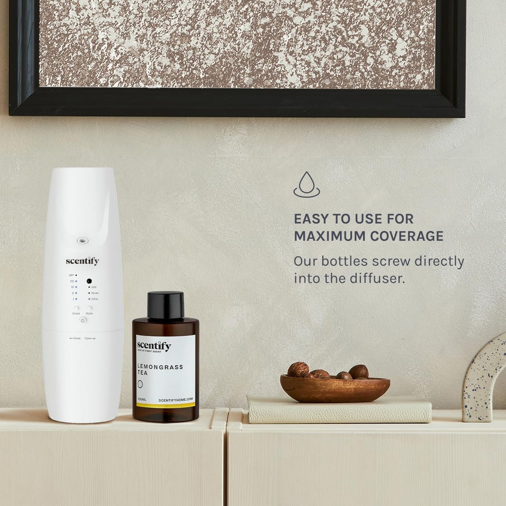 Scentify Lemongrass Aroma Oil Refill Scent for Oil Diffusers - Lemongrass, Clove, Musk Scents - Luxurious Relaxing Aromatherapy Diffuser Fragrance 100ml, 3.38 oz