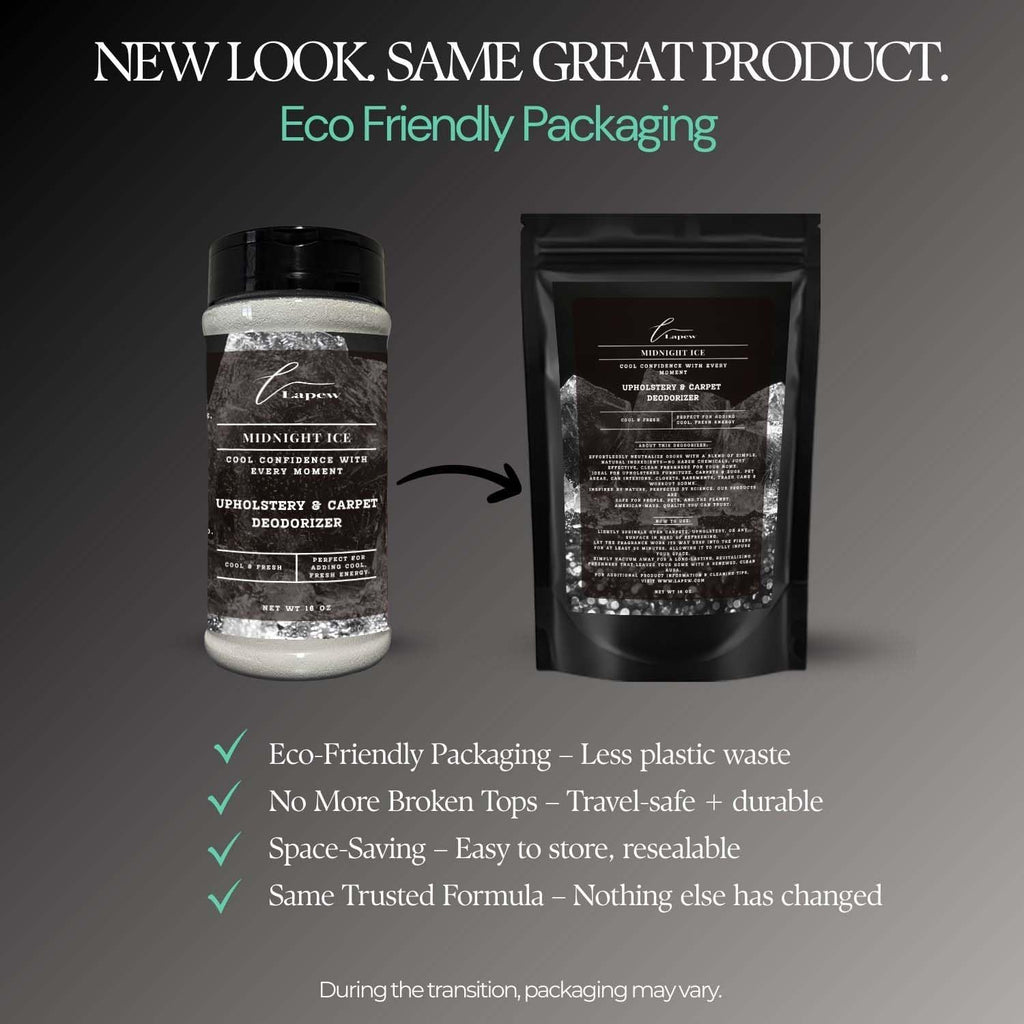 Midnight Ice Carpet Freshener Powder 16 oz | Powerful Odor Eliminator for Home | Upholstery Deodorizer | Carpet Deodorizer | Pet Urine | Cat Litter Box | Black Ice Fragrance.