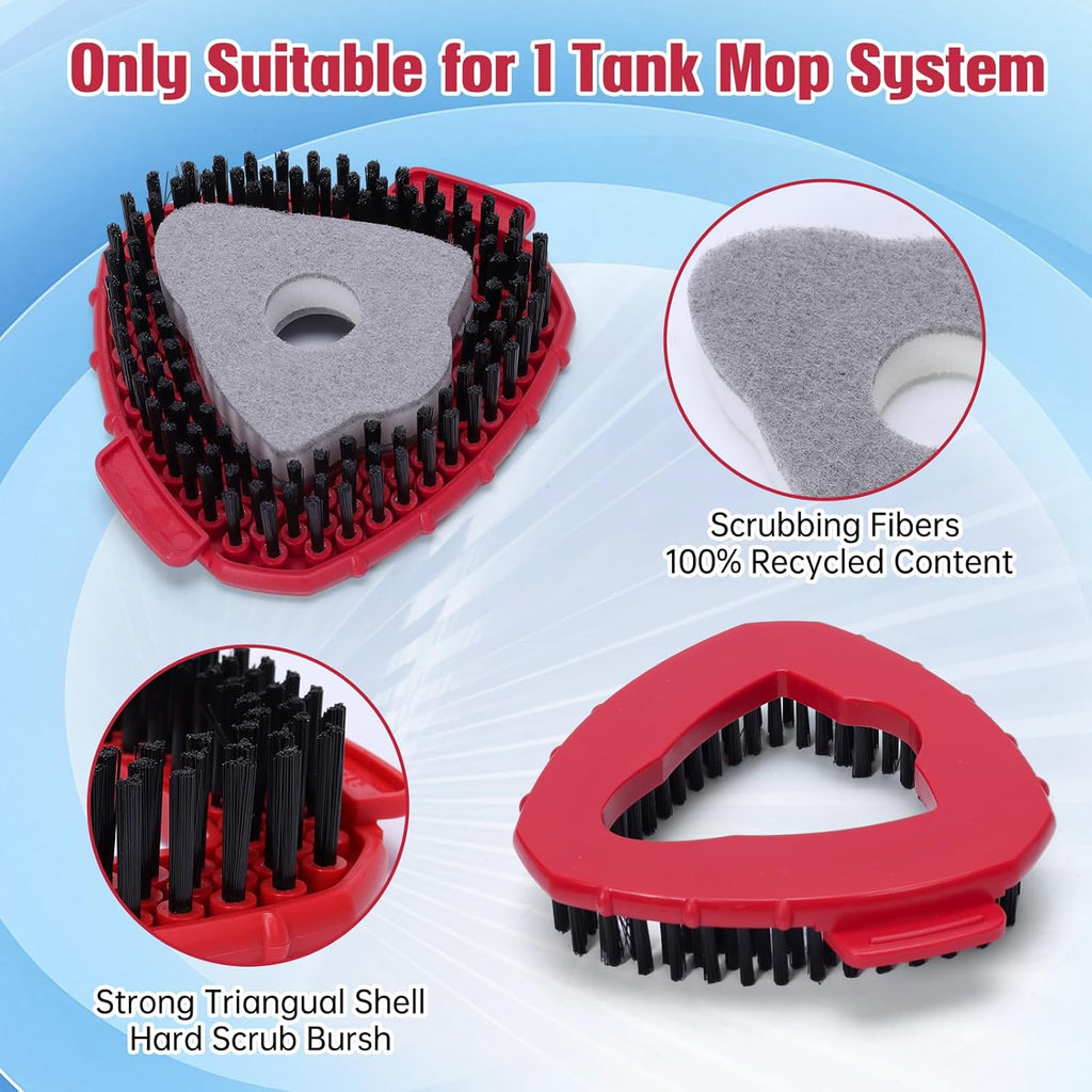 1 Pcs Spin Mop Replacements Scrub Brush and 1 Mop Base with 2 Pcs Scouring Pad Compatible with Cedar EasyWring 1 Tank System，Including 2Pcs Scouring Pad + 6Pcs Scrub Sponge Heavy Duty