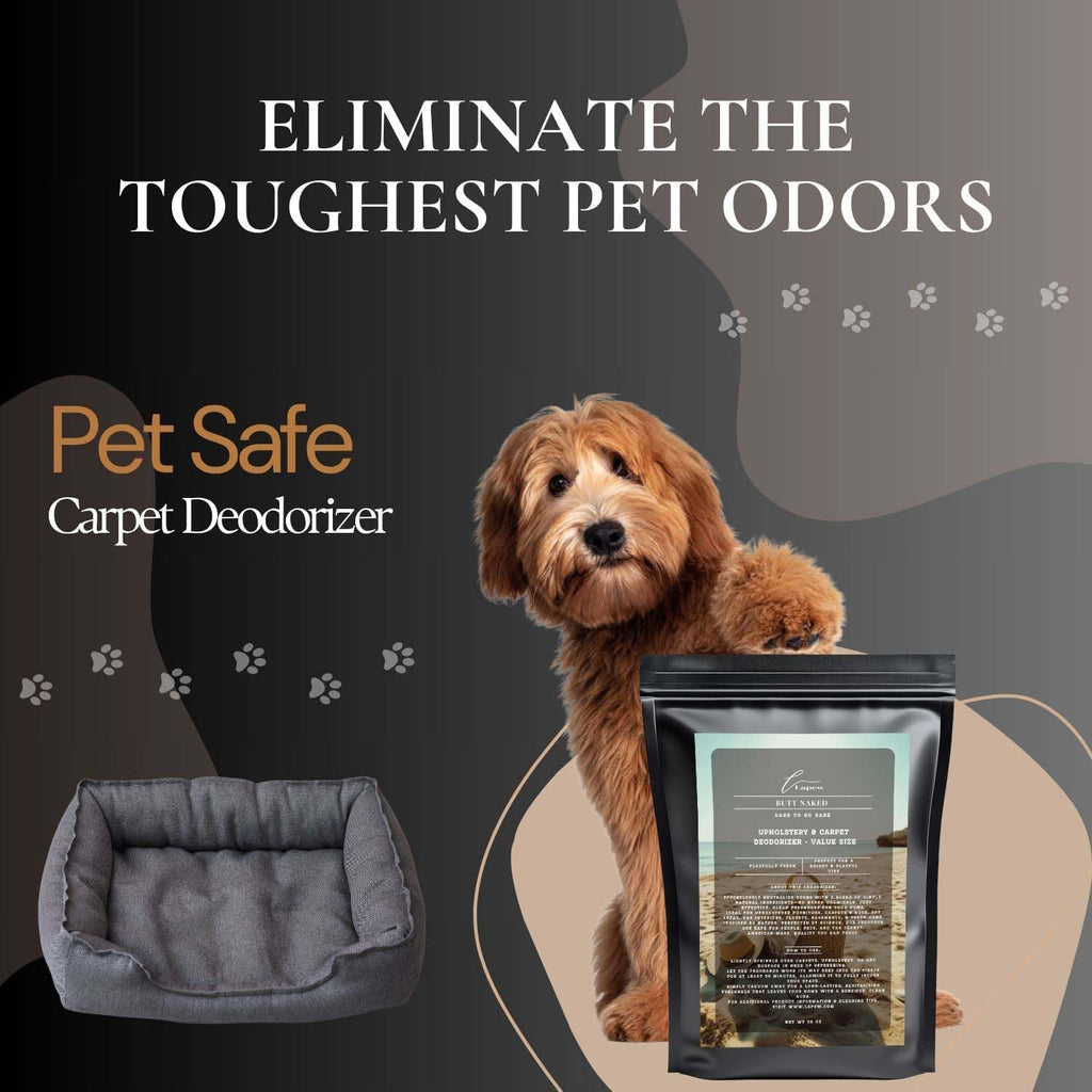 Butt Naked Carpet Freshener Powder Refill 36 oz | Powerful Odor Eliminator for Home | Upholstery Deodorizer | Carpet Deodorizer | Pet Urine | Cat Litter Box