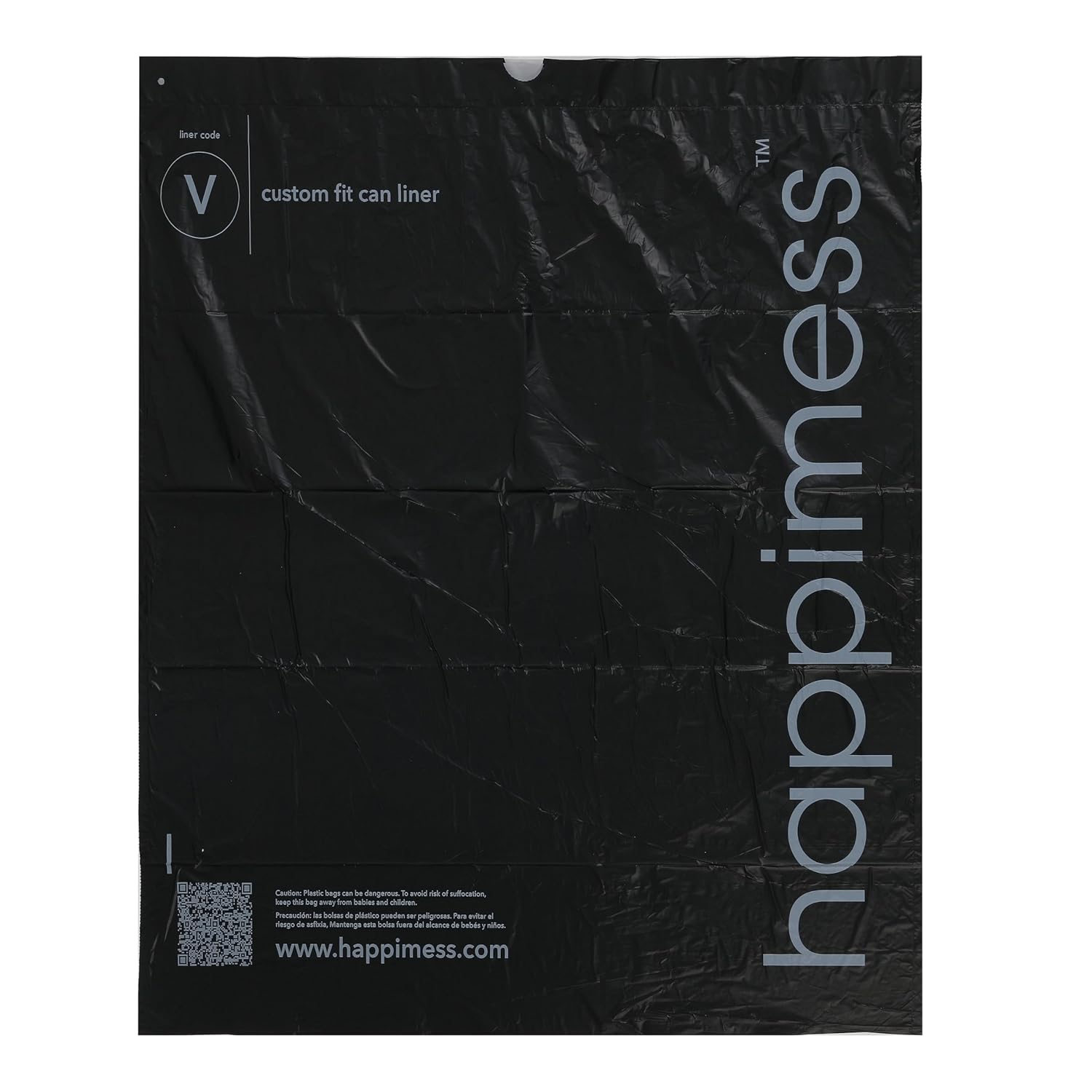 happimess HPM3000V-BLACK 30 Gallon Drawstring Unscented Trash Can Liner for Business Home Kitchen Commercial and Industrial Black (100-Count, 4-Rolls of 25 Liners)