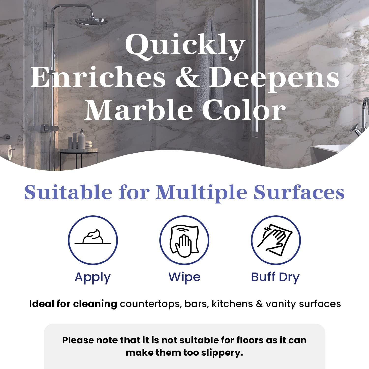 Marblelife Marble Gloss Conditioner, Used For Heavy Duty Countertop, Table, Bar, and Vanity Surfaces, Easy To Use Marble Conditioner Helps Rejuvenate and Revive Surfaces, 16oz