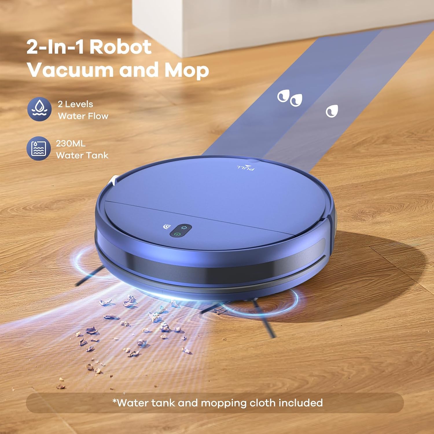 ZCWA Robot Vacuum and Mop Combo,2.4GHz WiFi Link Vacuum Robot,4 Cleaning Mode Robotic Vacuums Cleaner,APP/Remote Aspiradora Robot,Self-Charging Robot Vacuum for Pet Hair,Stains,Carpets,Corner