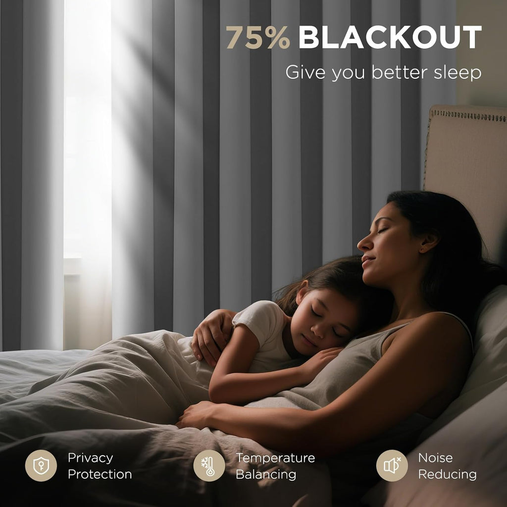 Joydeco Blackout Door Curtain for Doorway Privacy 78 Inches Long, Grommet Closet Curtain for Open Closet, Room Divider for Bedroom Living Room (Pure White, 40Wx78L, 1 Panel)