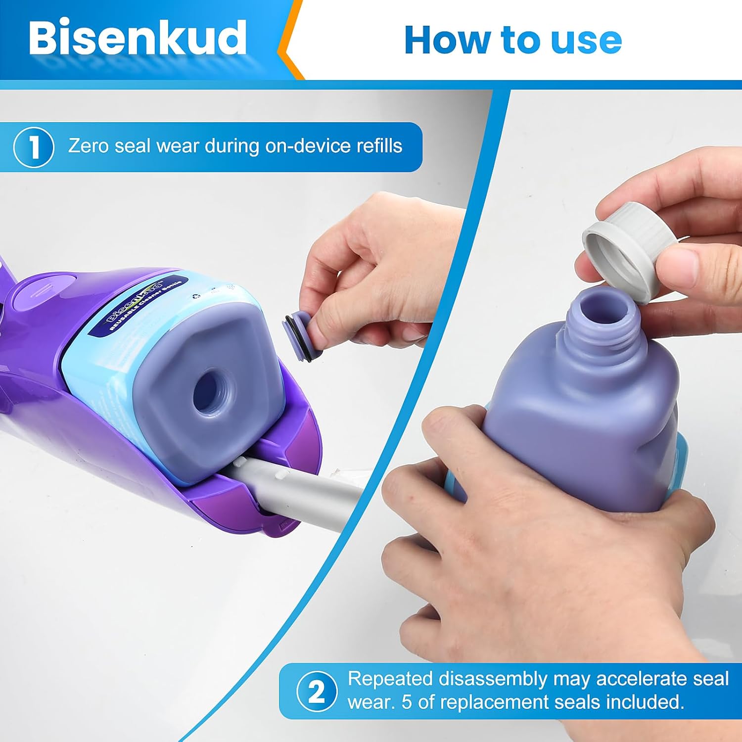 Refillable Bottle for Swiffer Wet Jet Mop - 500ml /17 FL OZ - Leak-Proof HDPE Solution Bottle, Empty，Not for Power mop