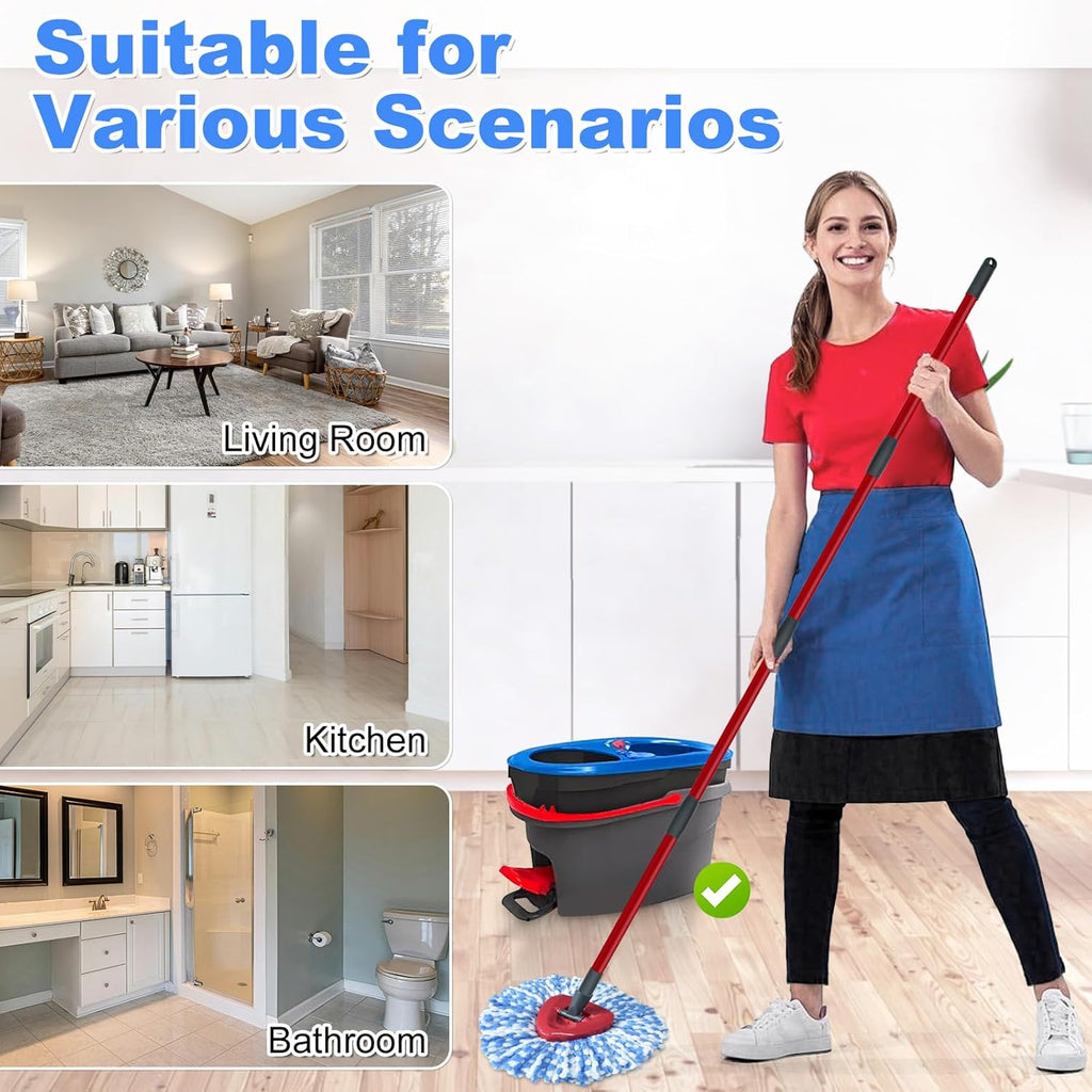 Mop Heads Replacements for Ocedar, 5 Pack Mop Replace Head for Ocedar RinseClean 2-Tank System, Spin Mop Replacement Head with 2 Scrubber Mop Head, Microfiber Mop Refills Deep Cleaning