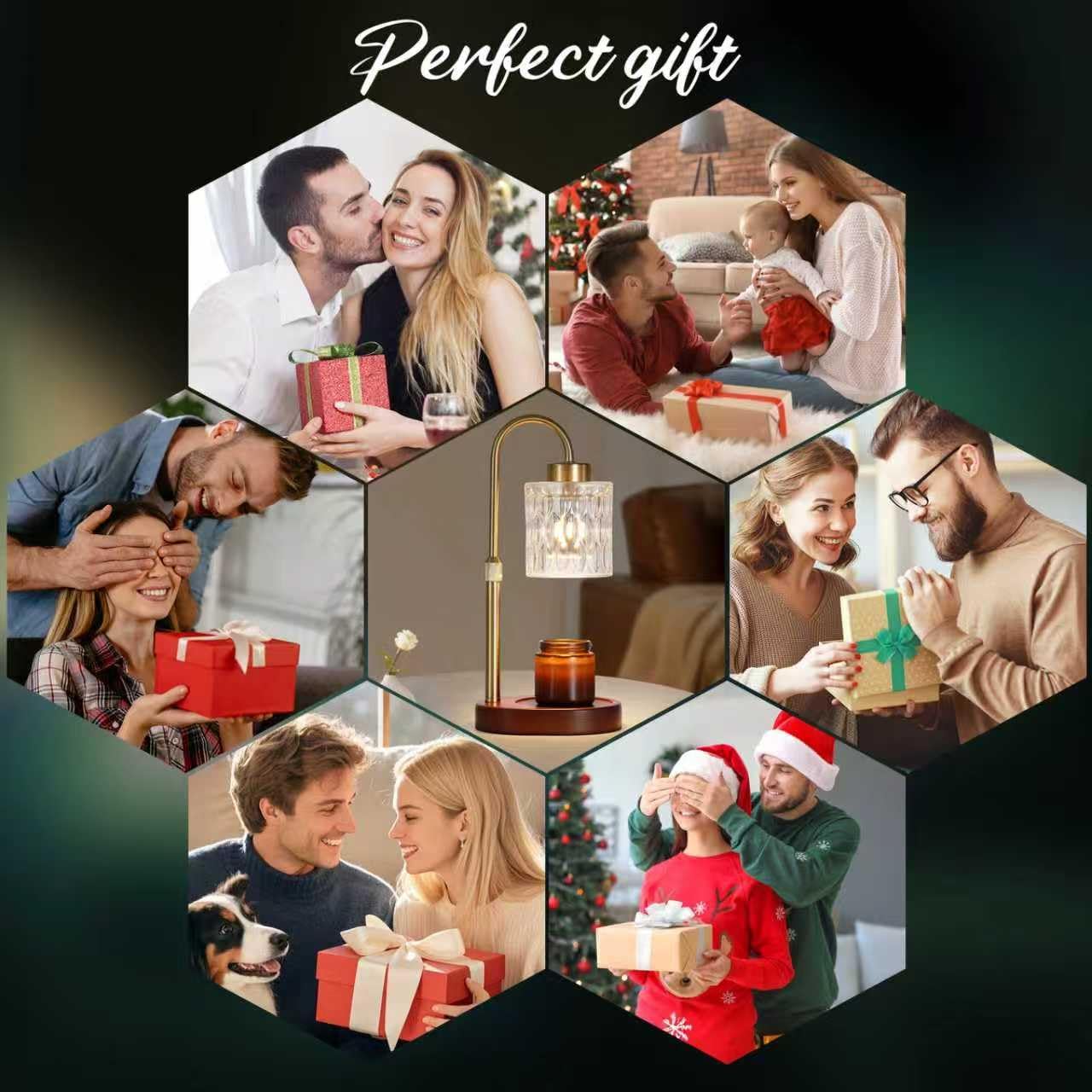 Candle Warmer Lamp with Dimmer and Timer,Home Decor Lamp for Scented Jar,Antique Brass Electric Wax Melt Warmer,Mother's Day/Birthday/Christmas Gifts for Mom/Wife,Adjustable Height,with 2 Bulbs