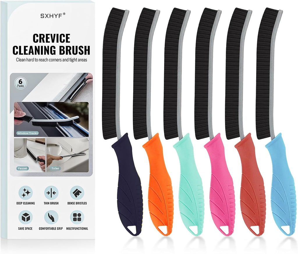 SXhyf Crevice Cleaning Brush - Grout Scrub Brush, House Cleaning Supplies, Gap Cleaning Tools, Home Essentials, Gifts for Women Men, Hard Bristle Crevice Cleaner Brush for Household Use, Bathroom