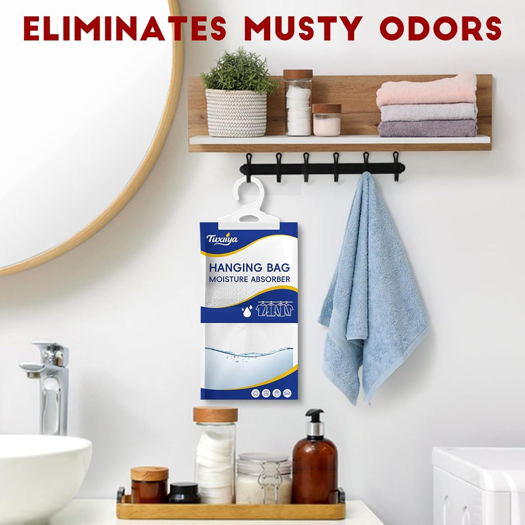 30 Pack Moisture Absorbers Packets,Hanging Closet Dehumidifier Bags,Humidity Packs, Desiccant,Moisture Absorbing Bags for Closet,Wardrobes,Bedrooms, Bathrooms(Net Wt. 230g/Pack)