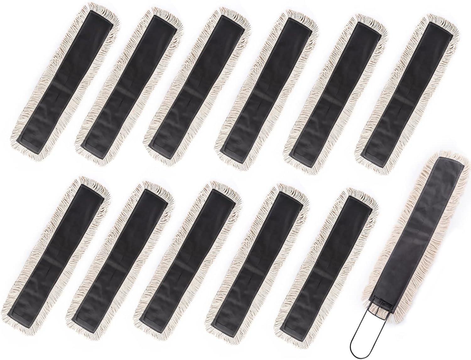 Matthew Cleaning 24'' High Strength Disposable Dust Mop Cotton Cut-end Yarn Mop Replacement Heads for Residential & Commercial Fit Standard Dust Mop Frames, Hardwood, Laminate, Concrete Floors 12Pack