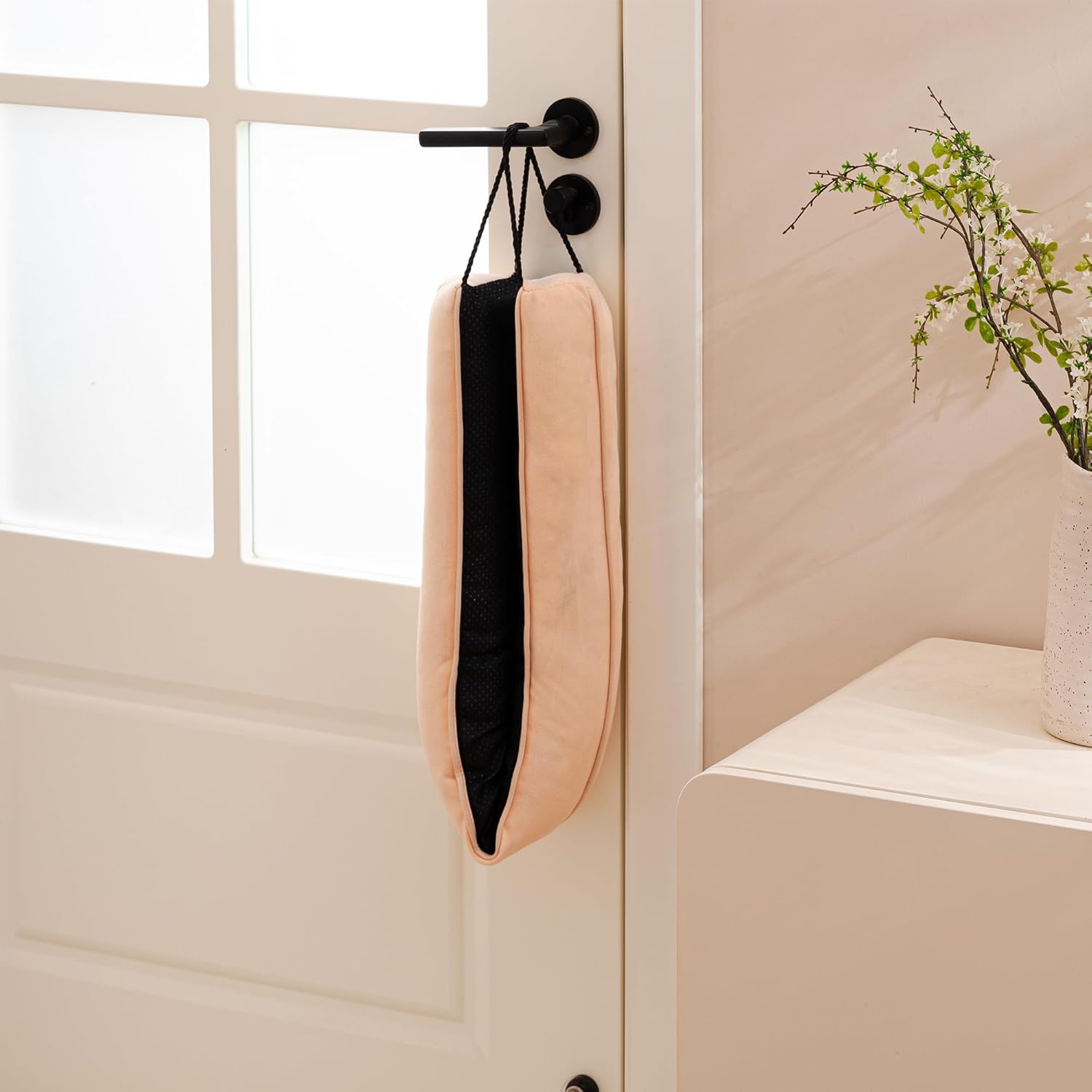 Sunolga 38" Door Draft Stopper Blocks Hot and Cold Air with Removable Washable Cover for Gaps Up to 3", All-Season Seal for Noise, Door Sweep for Bottom of Door and Window, Home Essentials, Almond