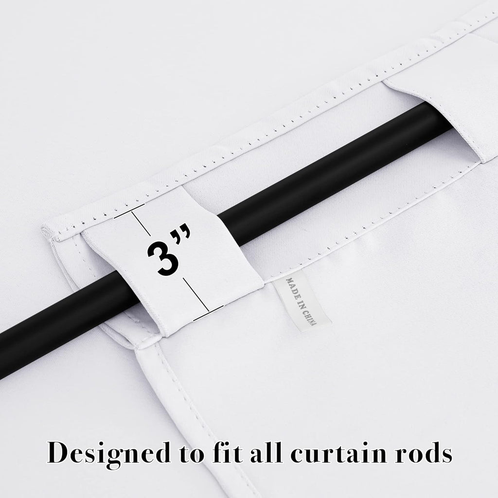 RYB HOME Small Window Curtains - Blackout Insualting Privacy Curtains for Kids Bedroom Kitchen Bathroom Basement Cafe Cabinet Tiers Drapes, 34 Width x 24 Length, 2 Panels, Pure White