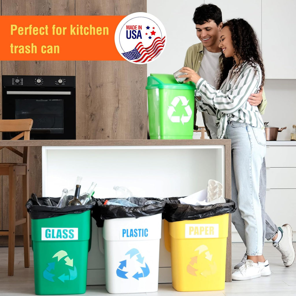 Delxo 40-45 Gallon Black Trash Bags, 125 Count – Heavy Duty Contractor Garbage Bags, Thick, Durable & Puncture-Resistant Plastic – Made in USA for Kitchen, Yard & Commercial Use