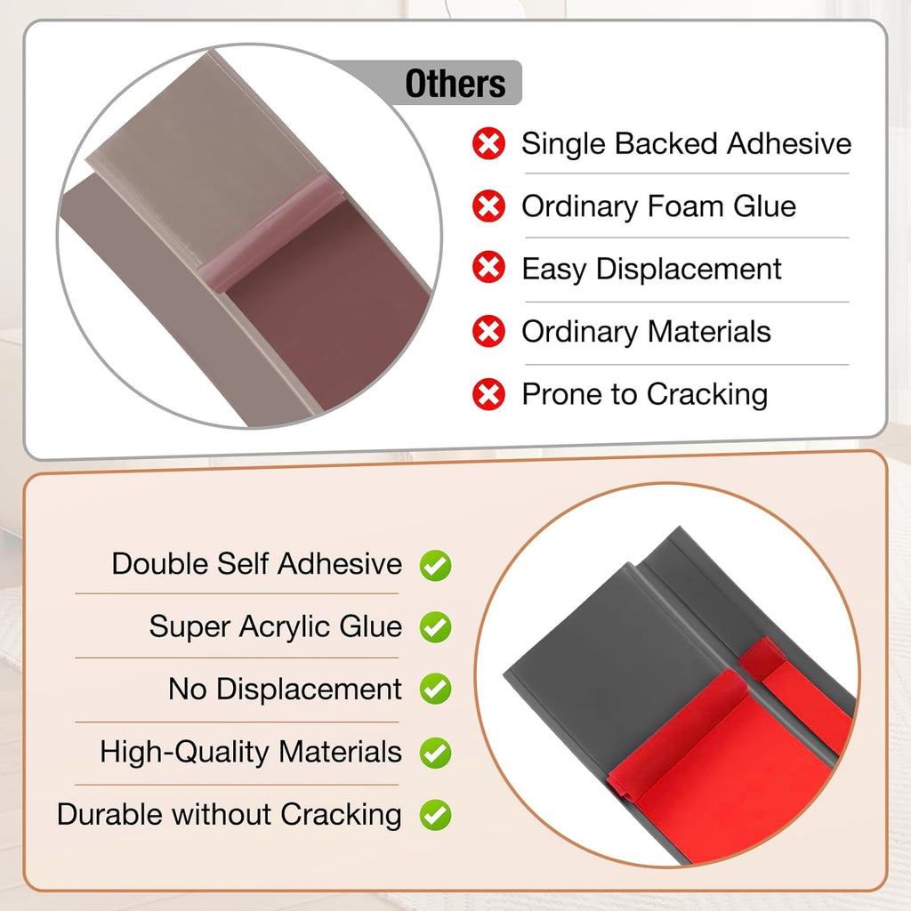 Floor Transition Strip Self Adhesive Vinyl Door Threshold for Doorways Carpet Edging Trim Overlap Edge Reducer for Laminate Floor, Carpet, Tile (Deep Gray Wood Grain, 1/5" to 2/5", 3.3Ft)