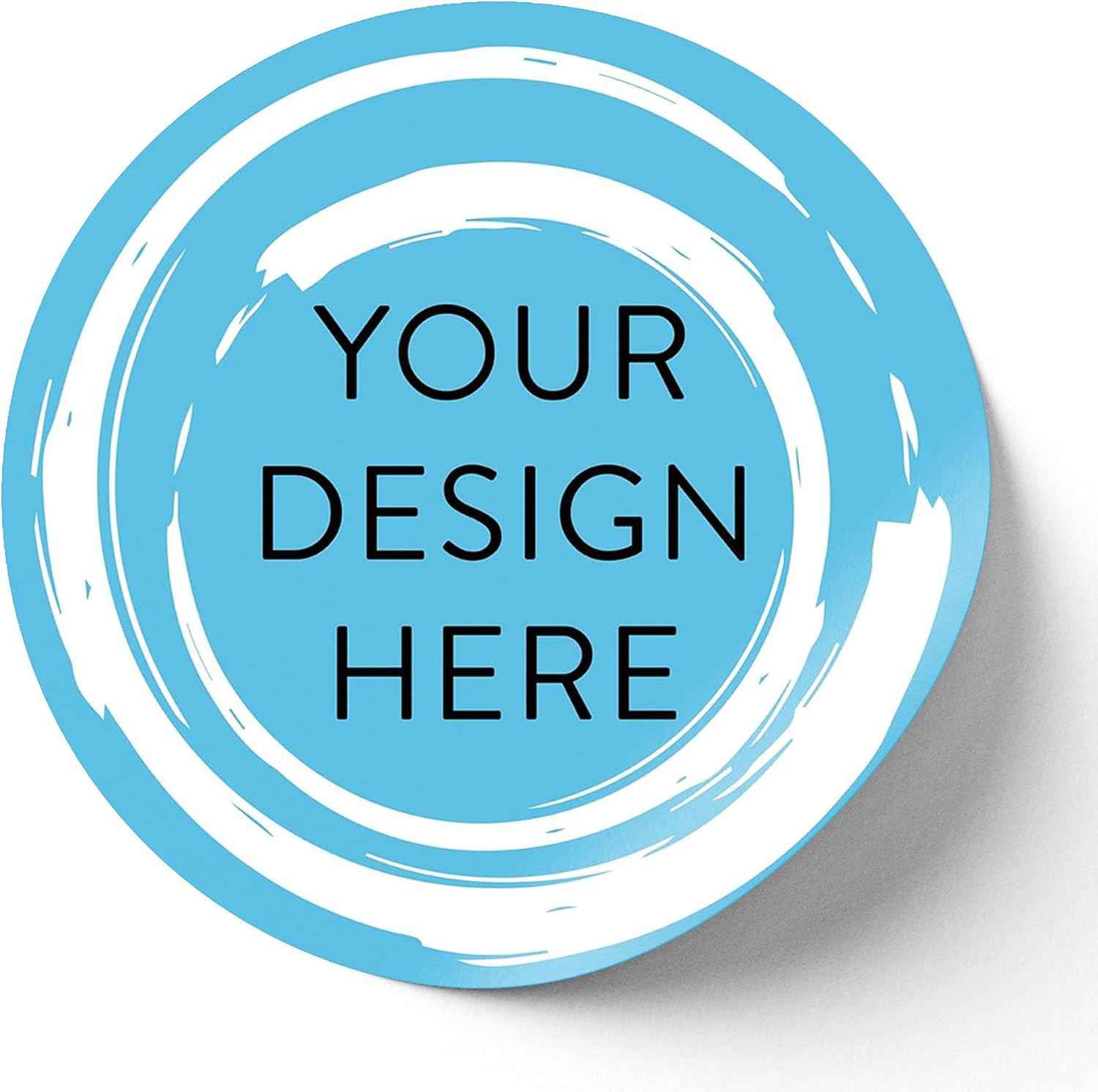 100 Custom Vinyl Stickers - Upload Your own Image, Text, Design, Logo - Personalized Logo Labels for Handmade, Packaging, Bottle, Jars, Candle, Brand Stickers (Blue Swirls, 6x6)