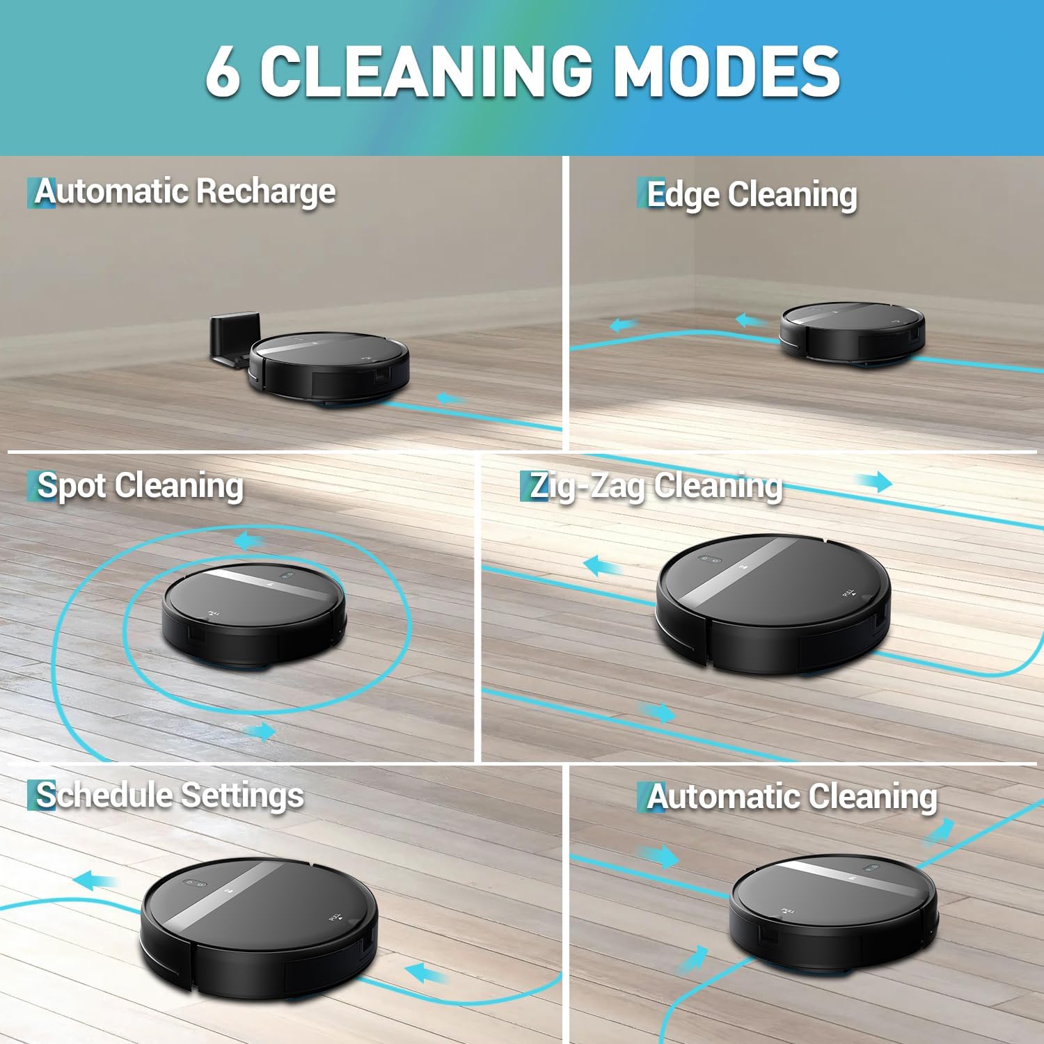 Robot Vacuum and Mop Combo for Pet Hair & Large Homes – Smart App/Voice, 2300Pa Suction, 120Min Clean, Ultra-Thin 2.87" Design