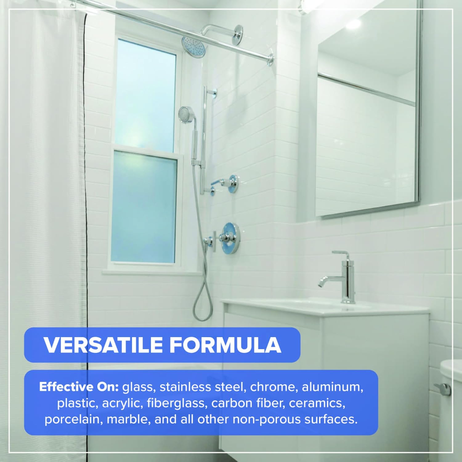 Fiberglass Shower Cleaner - 32 oz Fiberglass Cleaner for Bathtubs, Showers, Tile, Faucets & Bathrooms - Helps Remove Stains from Rust, Soap Scum & Hard Water - Streak-free, Non-Toxic Spray