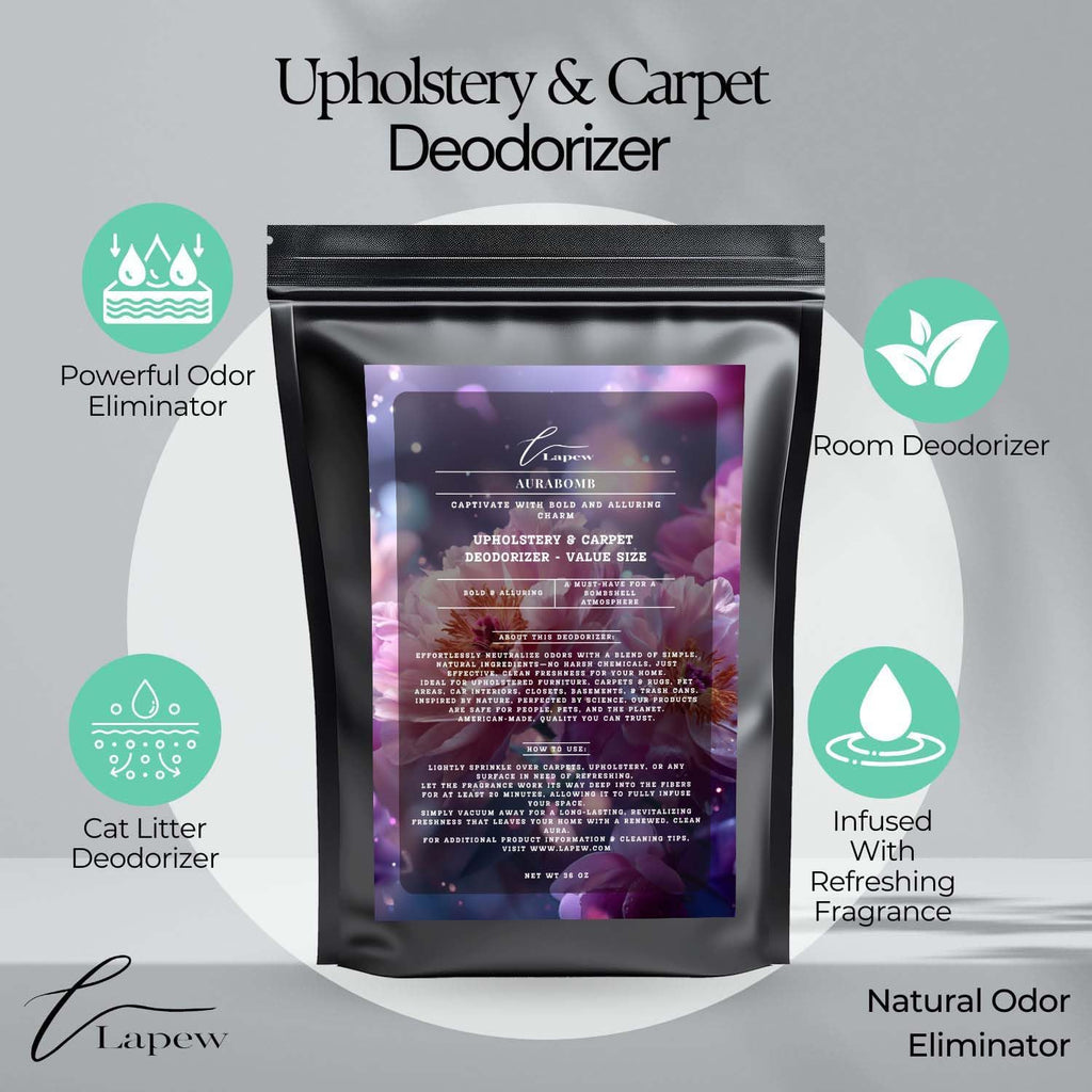 Aurabomb Carpet Freshener Powder Refill 36 oz | Powerful Odor Eliminator for Home | Upholstery Deodorizer | Carpet Deodorizer | Pet Urine | Cat Litter Box | Bombshell Fragrance
