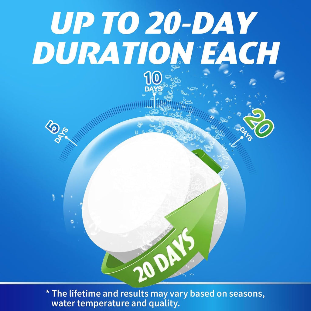 Toilet Bowl Cleaner Tablets - 60 PCS Automatic Bleach Toilet Cleaner Tablets, Slow-Releasing Deodorizing & Descaling, Powerful Bathroom Tank Cleaner