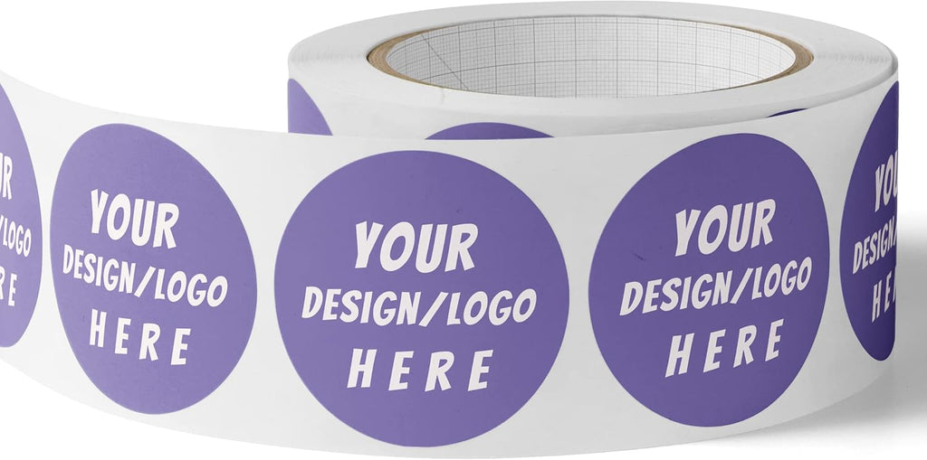150 Custom Circle/Square BOPP Roll Labels- Personalized Stickers for Business Logo, Party, Wedding Favor, Baby Shower-Any Design Text + Image, Matte/Gloss Finish (4 Inch Circle)