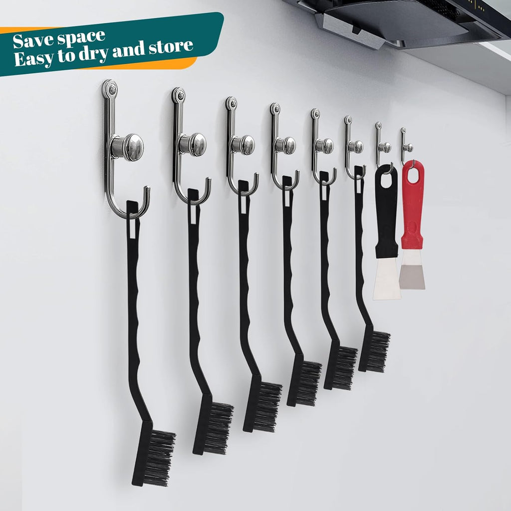 12 Pcs Mini Nylon Brush Set, Nylon Scratch Brush with Curved Handle, Cleaning Weld Slag and Rust