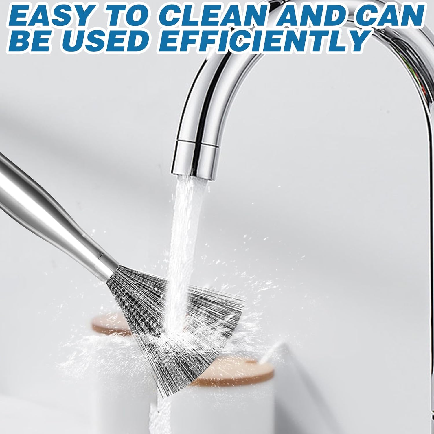 2Pcs 304 Stainless Steel Pot Brushes, Stainless Steel Scrubber Tools Metal Cleaning Products Easy to Clean Suitable for Removing Kitchen Stains Gifts for Mom