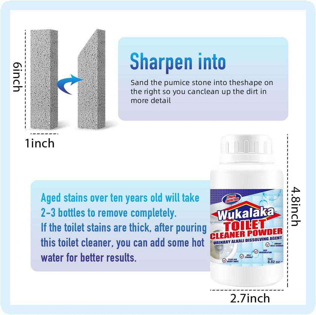 Pumice Stone for Toilet Cleaning Bowl Stick, Toilet Bowl Cleaners Brush, Powerfully Cleans Hard Water Rings, Calcium Buildup and Stains, Suitable for Cleaning Toilets, Bathroom