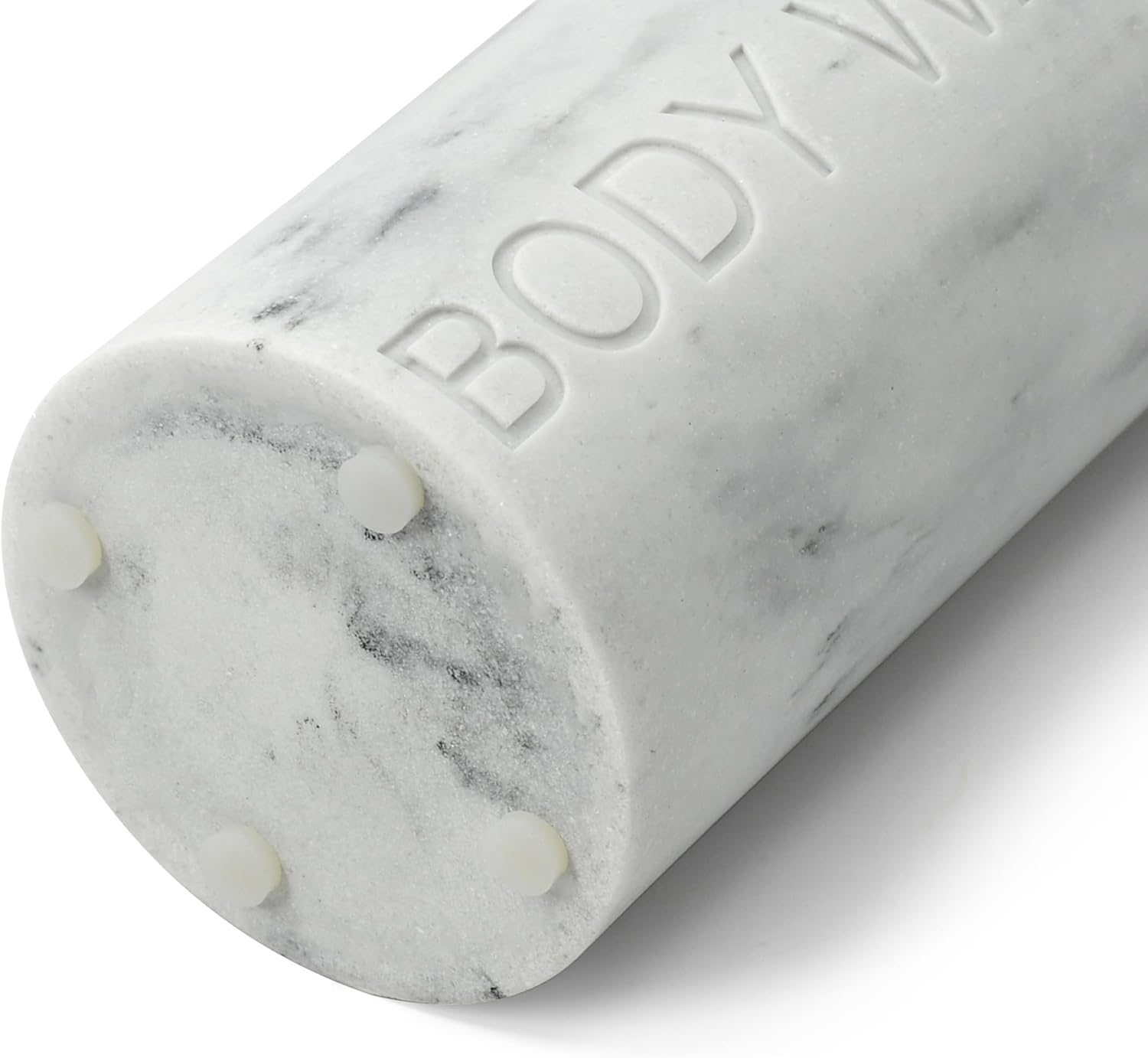 White Body Wash Dispenser Luxurious Refillable Pump Bottle with Embossed Text, Durable Construction for Bathroom and Kitchen